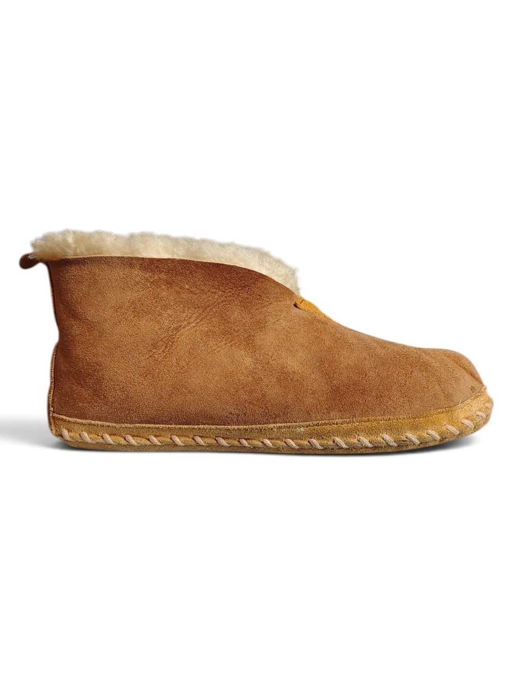 L.L. Bean Wicked Good Slippers Men's Size 10 Camel Brown Suede Shearling Bootie
